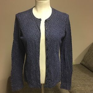Lilly Pulitzer 100% Cotton Navy & White Cardigan